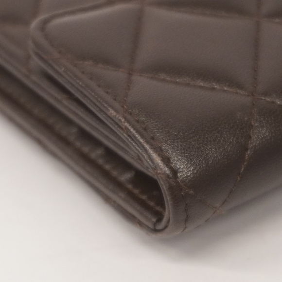 CHANELAuth  Matelasse Tri-fold Wallet Gold Metal Fittings Women's Lambskin Wall - Picture 6 of 10